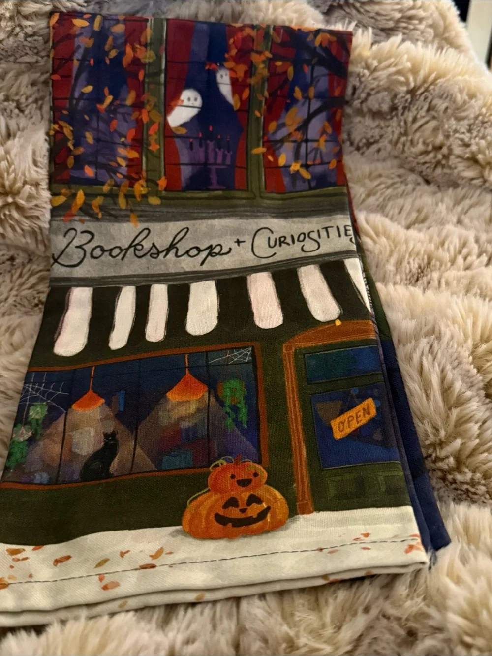 Anthropologie Haunted House Dish Towel